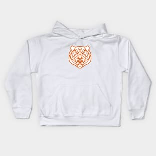 Abstract Orange Tiger Head Kids Hoodie